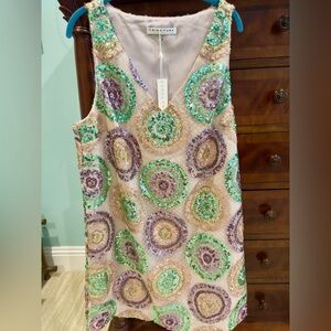Trina Turk Sequin Circle Mini Dress